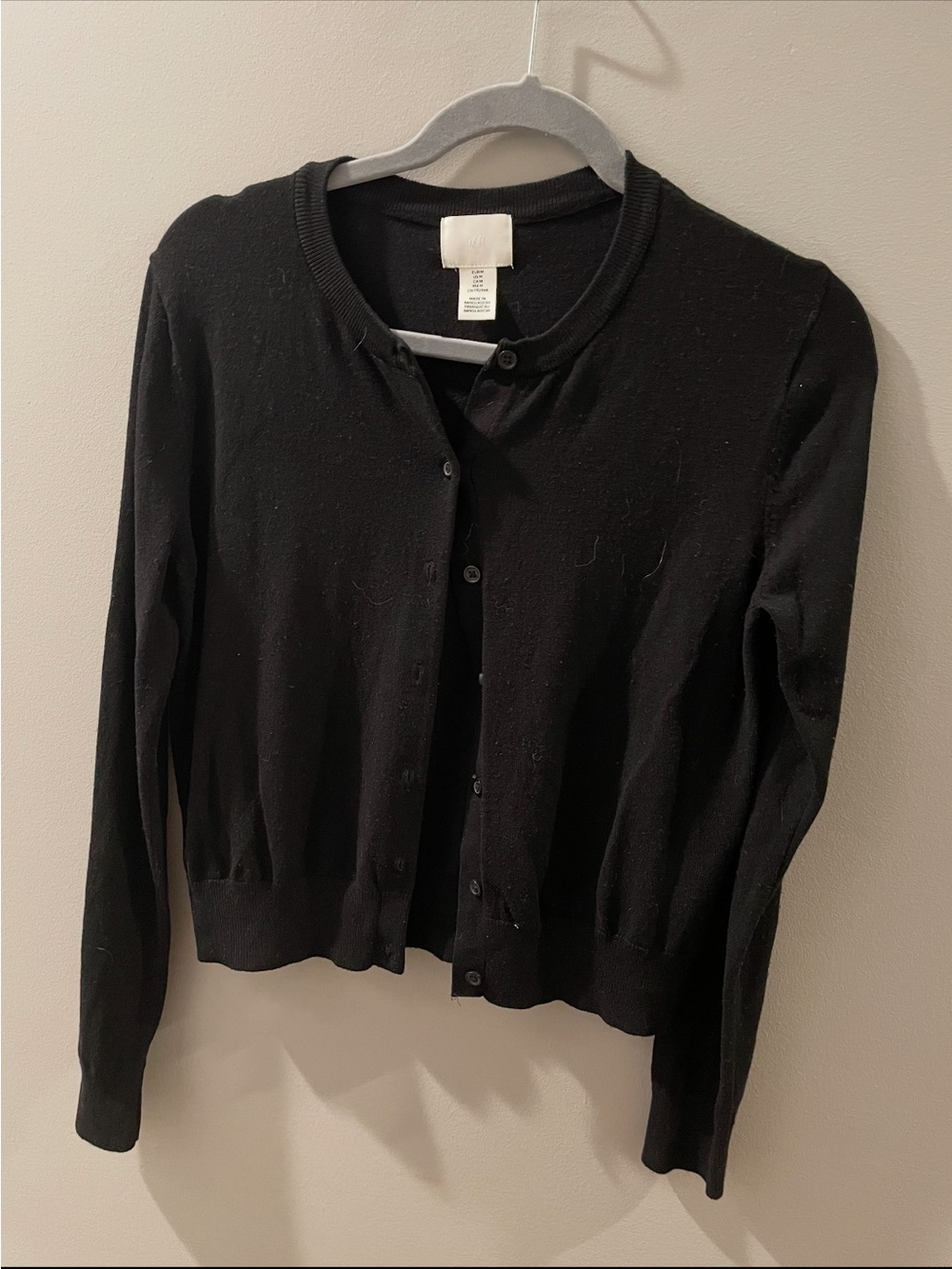 H&M Black Crewneck Button-Up Cardigan - Women
